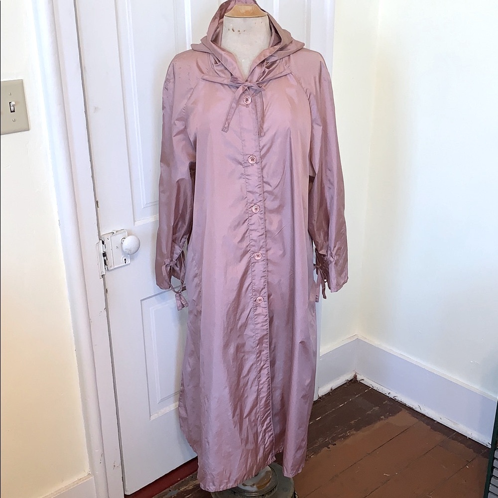 Vintage Totes Coat Lightweight Hooded Foldable Travel Raincoat Rain Slicker 18
